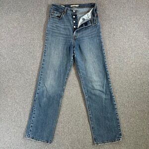 Levi's Jeans Women 29 Ribcage Straight Blue Button Fly High Rise 79078-0007